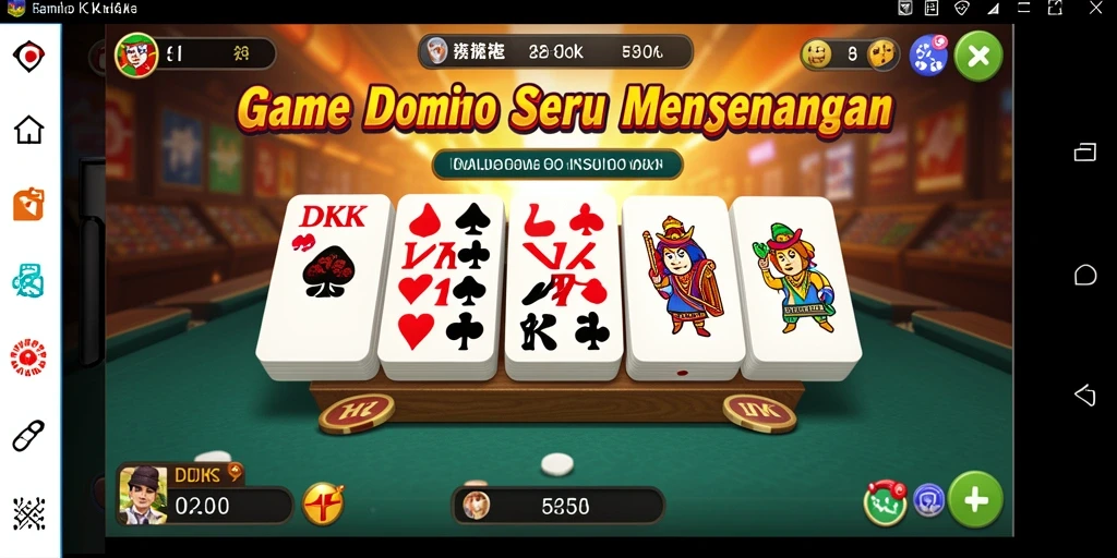 Tampilan menarik dari gameplay seru DKK dalam permainan Domino.