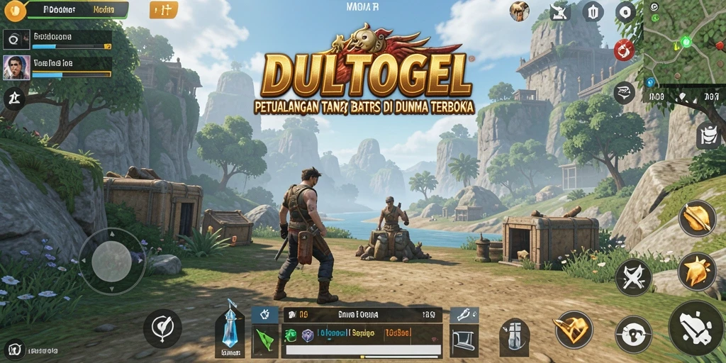 Screenshot gameplay DULTOGEL menunjukkan dunia terbuka yang luas dan penuh eksplorasi.