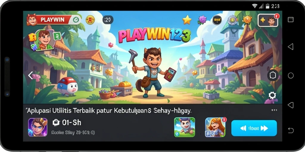 Tampilan utama aplikasi PLAYWIN123 dengan fitur pengingat dan manajemen waktu.