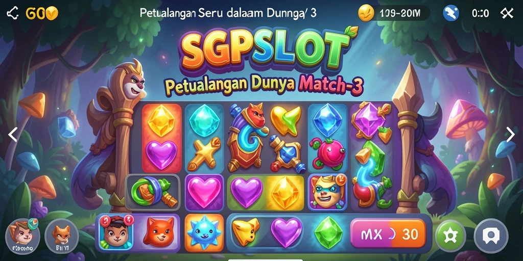 Tampilkan gameplay seru SGPSLOT dengan elemen Match-3 yang menawan.
