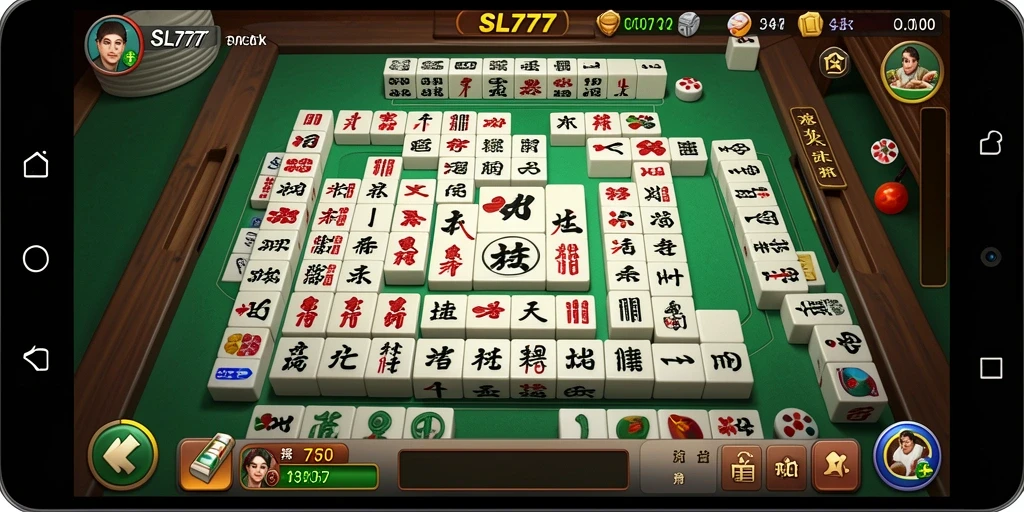Tampilan menarik gameplay SL777 dengan ubin Mahjong yang berwarna-warni.